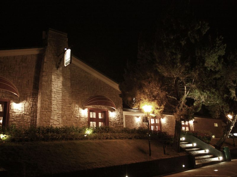 Revitalization of Old Clubhouse - Old Clubhouse Main Entrance at night